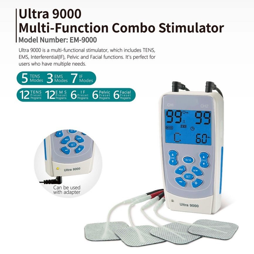 EM TENS MACHINE ULTRA 9000 : Comprehensive Pain Management & Rehabilitation