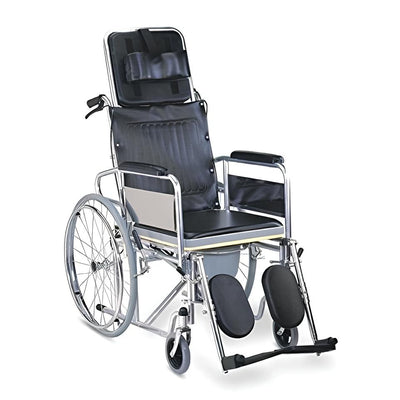 Wheel Chair Reclining Bed Type with Commode
