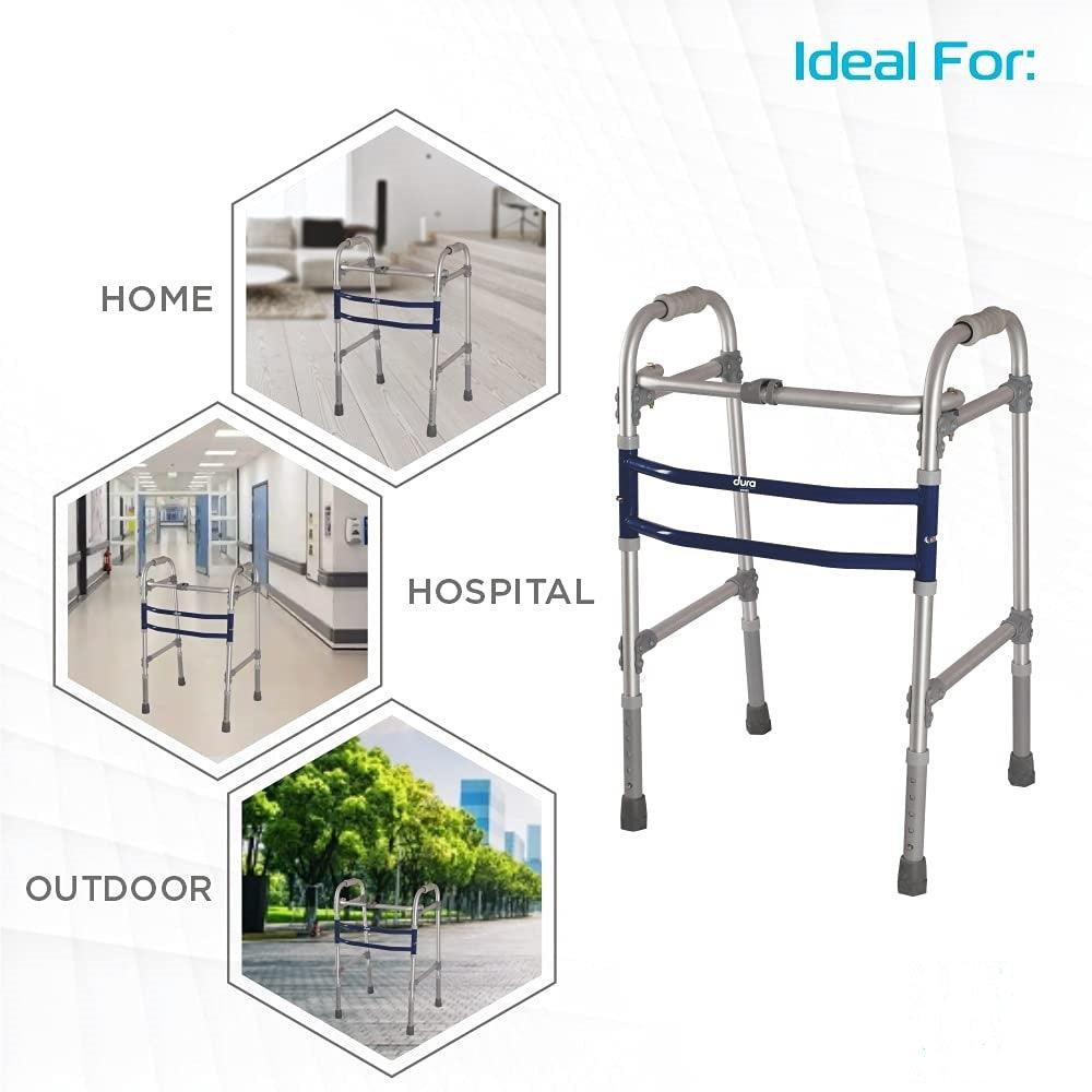 DuraMax Foldable Walker with Adjustable Height Aluminum